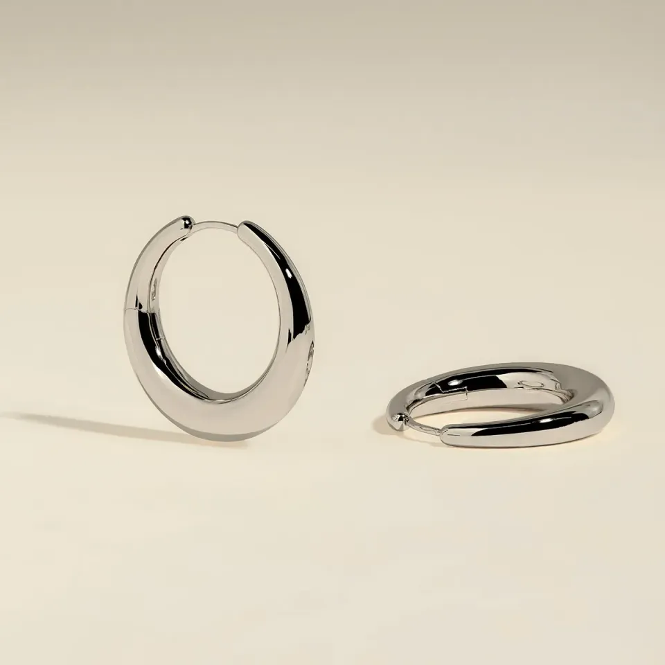 Astrid & Miyu Dome XL Hoops boucles d'oreilles argent