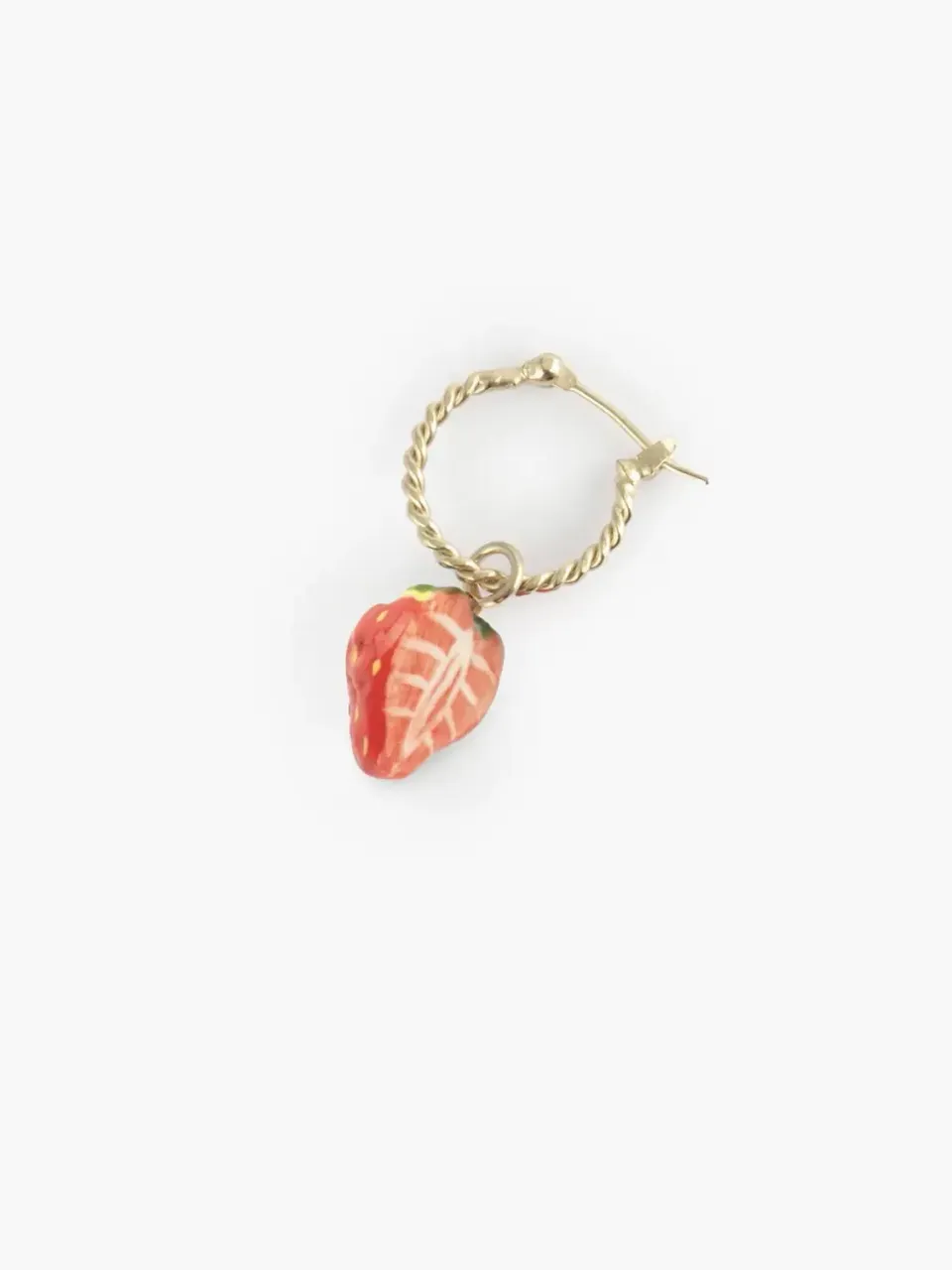 Nach Bijoux Fraise mini créole boucle rouge unité