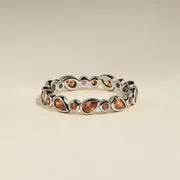 Astrid & Miyu Sunset Pear Band bague argent pierre poire