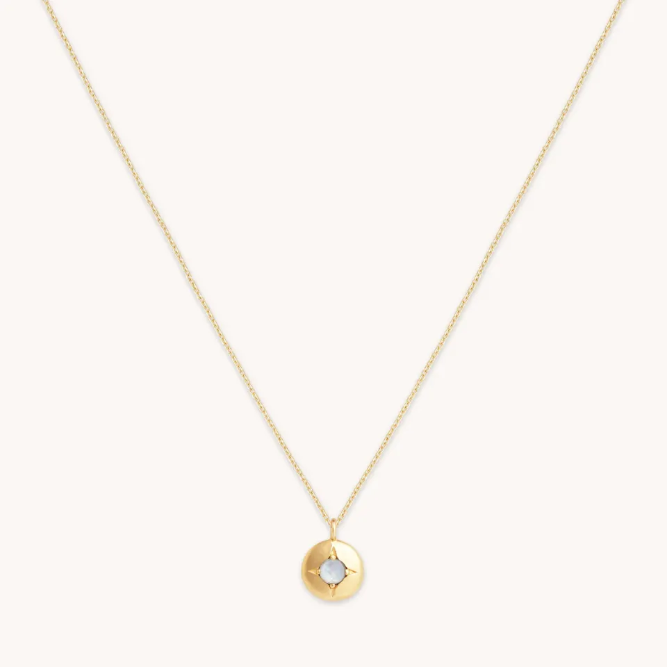 Astrid & Miyu June Moonstone Birthstone collier or massif