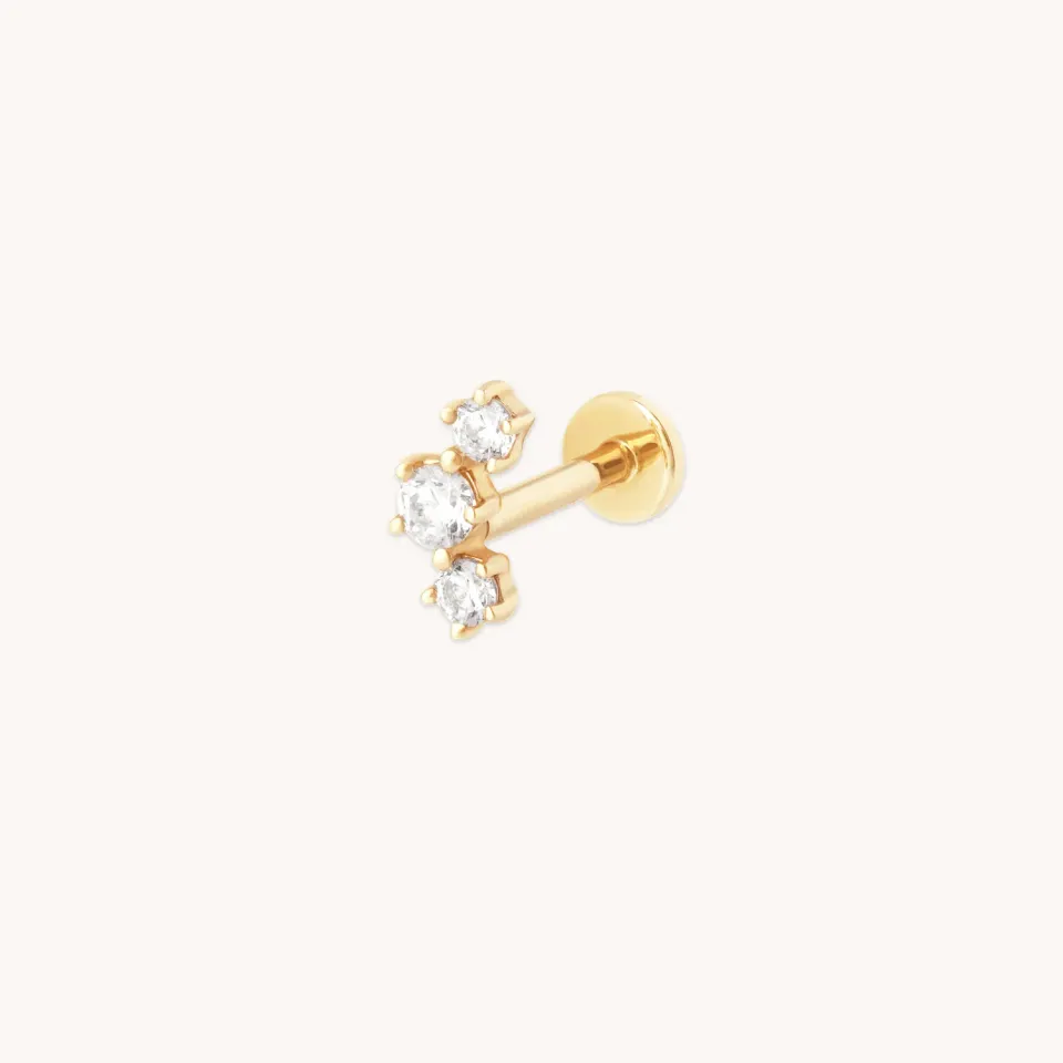 Astrid & Miyu Curved Crystal piercing or massif courbe