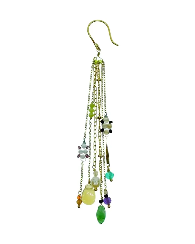 Le Fourbi de Capucine A68 boucles d’oreilles opale améthyste 7,7 cm