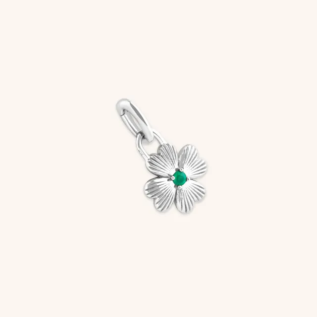Astrid & Miyu Clover charm clip argent trèfle