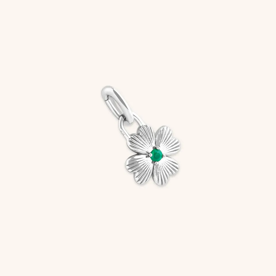 Astrid & Miyu Clover charm clip argent trèfle
