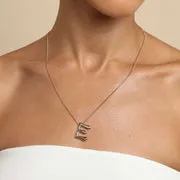 Astrid & Miyu E Initial Bold collier initiale doré