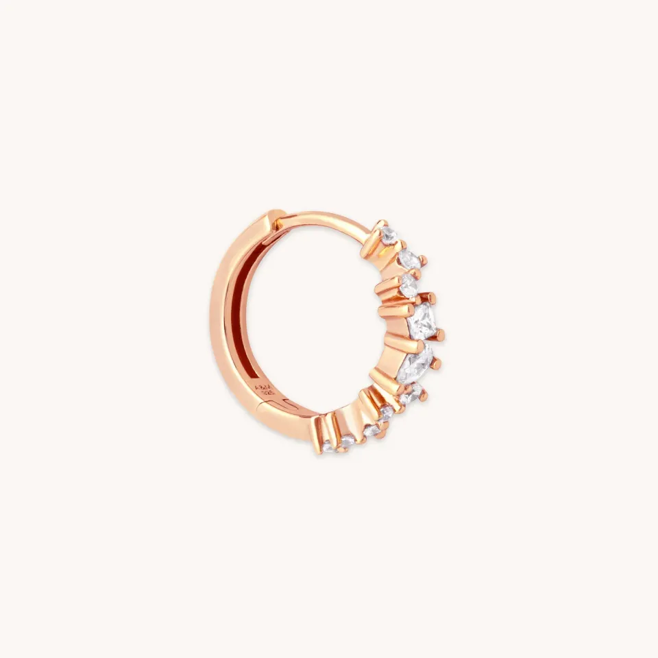 Astrid & Miyu Celestial Crystal Hoop créoles or rose 11,5mm