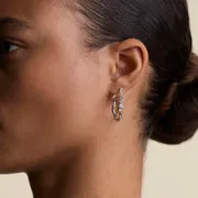 Astrid & Miyu Scalloped Large Hoops créoles argent