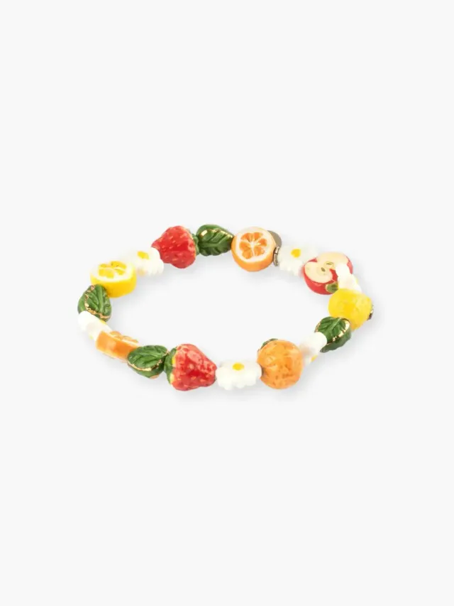 Nach Bijoux bracelet perles de fruits porcelaine coloré