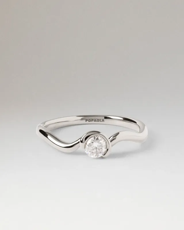 PDPAOLA Delia bague diamant or blanc 0,25 ct