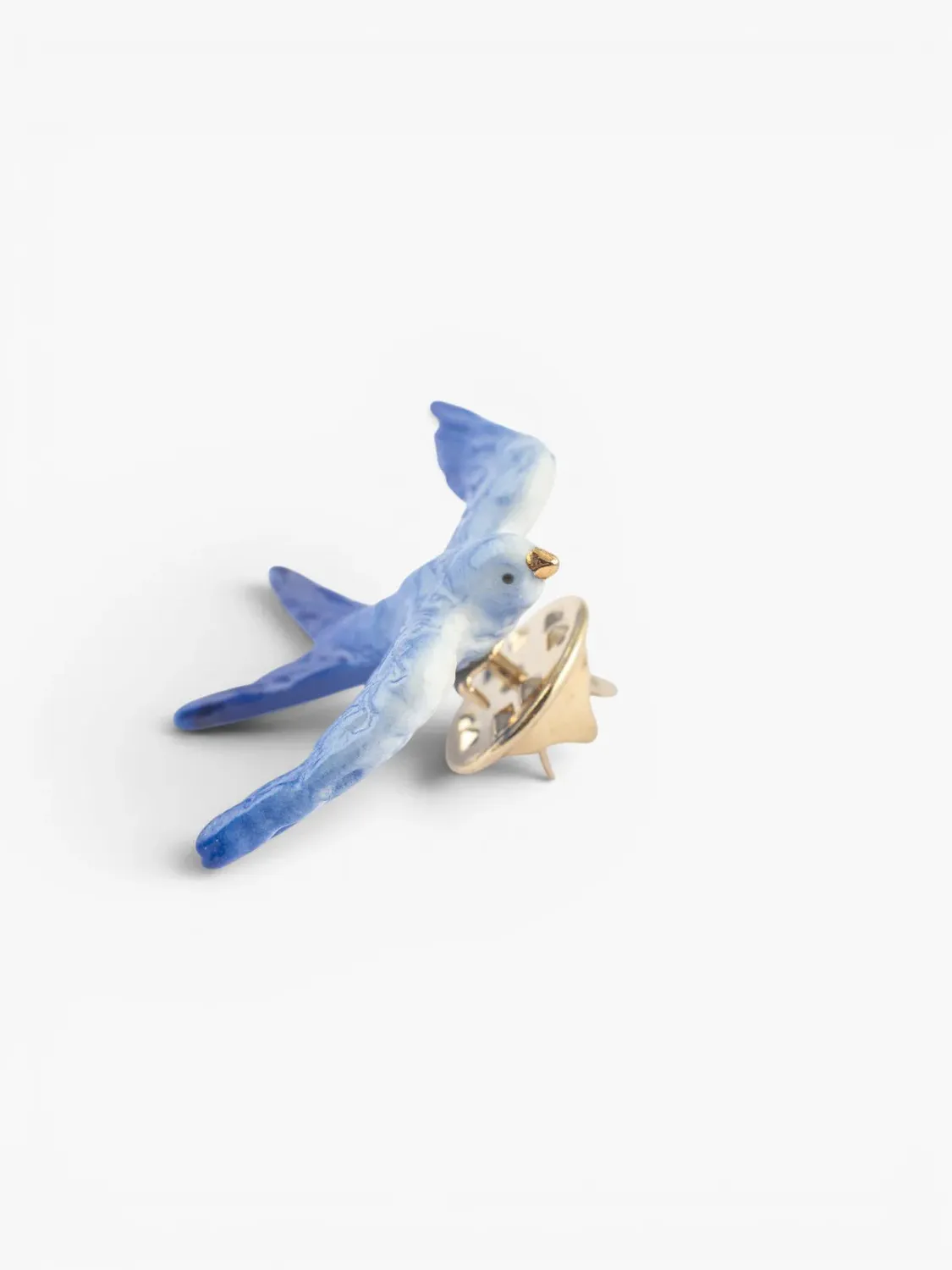 Nach Bijoux hirondelle bleue pin's broche porcelaine 3,3 cm