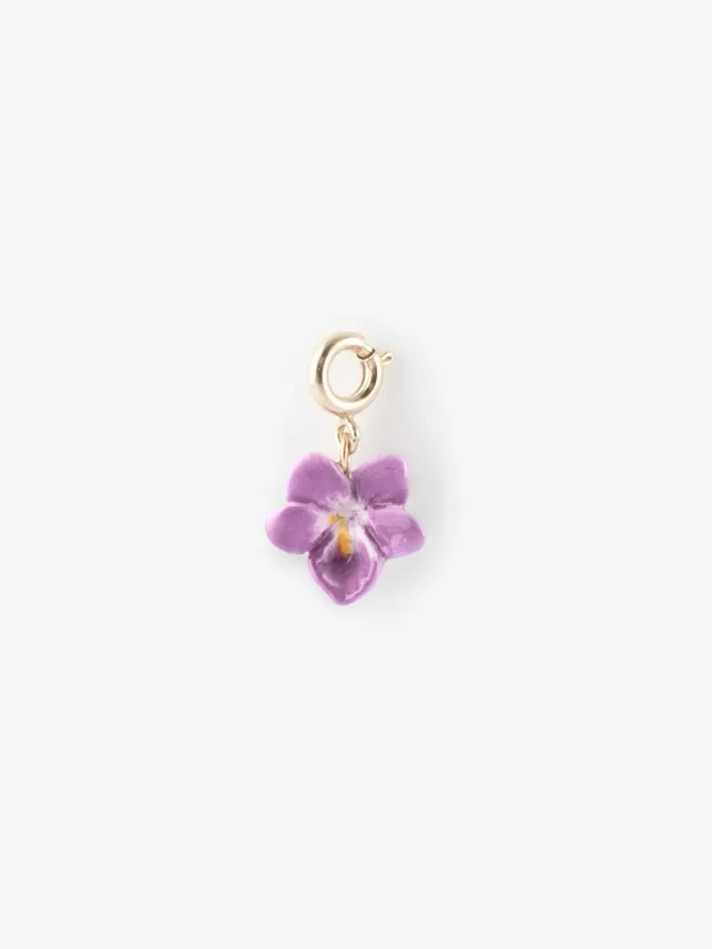 Nach Bijoux violette charms fleur porcelaine dorée