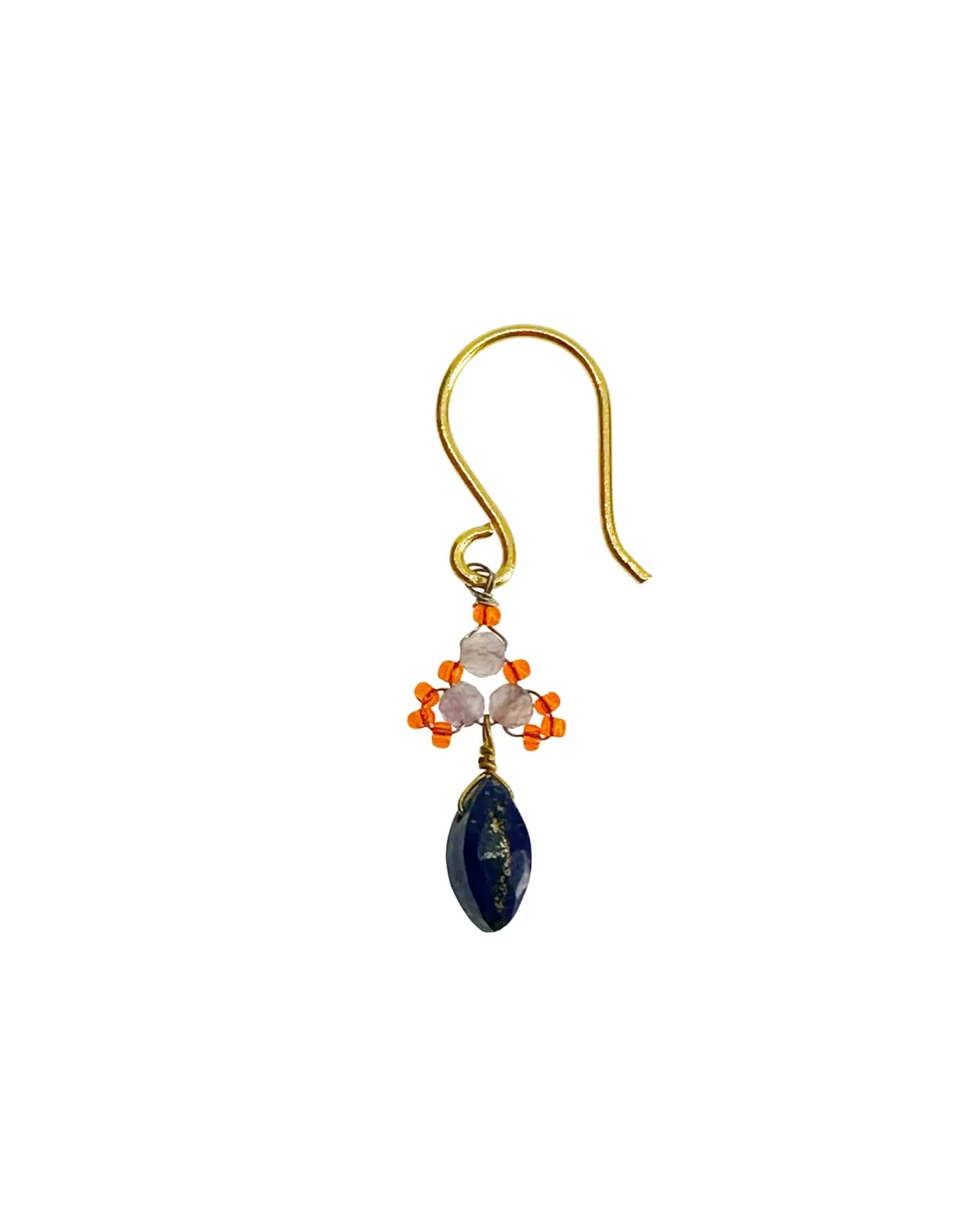 Le Fourbi de Capucine N9 boucles d'oreilles laiton doré améthyste
