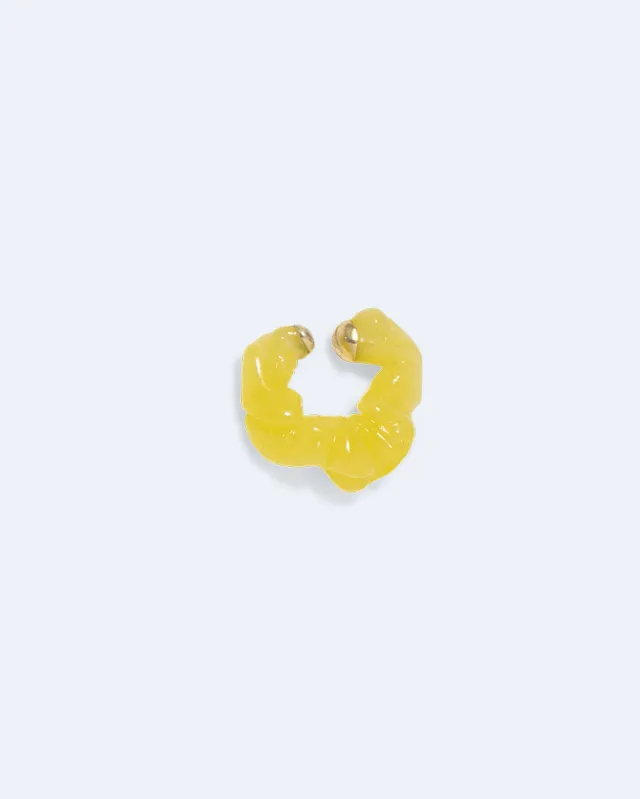 Completedworks Ruffle earcuff vermeil résine jaune