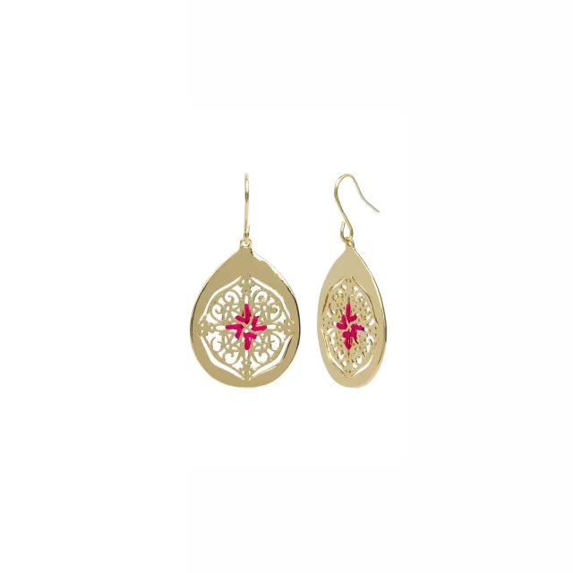 Nao de Paris Talisman boucles d'oreilles fuchsia satin