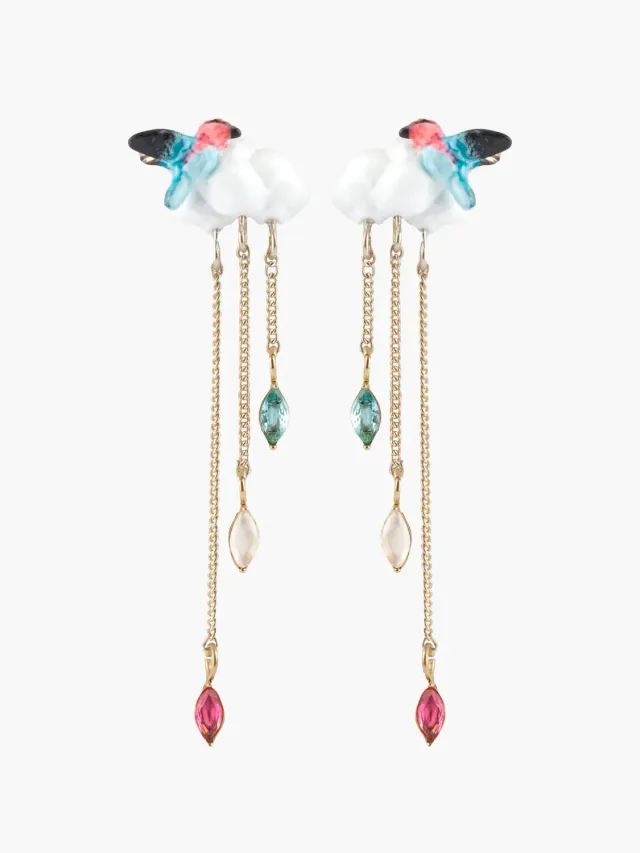 Nach Bijoux Cosmic boucles nuage colibri porcelaine