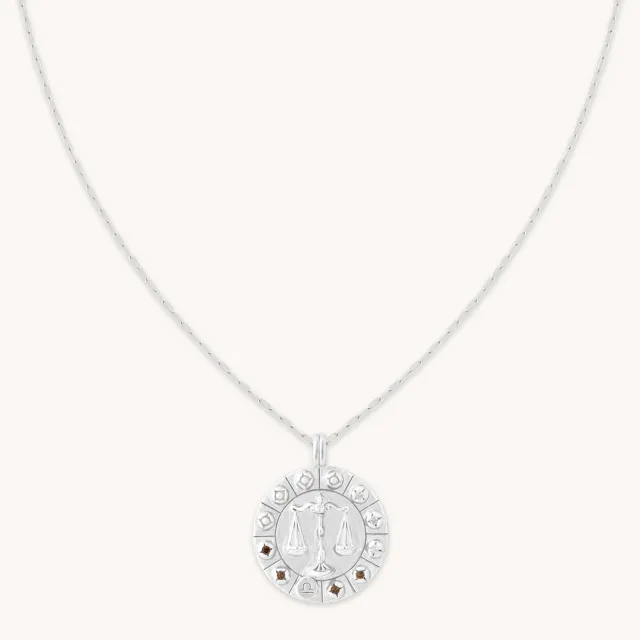 Astrid & Miyu Libra Bold Zodiac Collier Balance argent