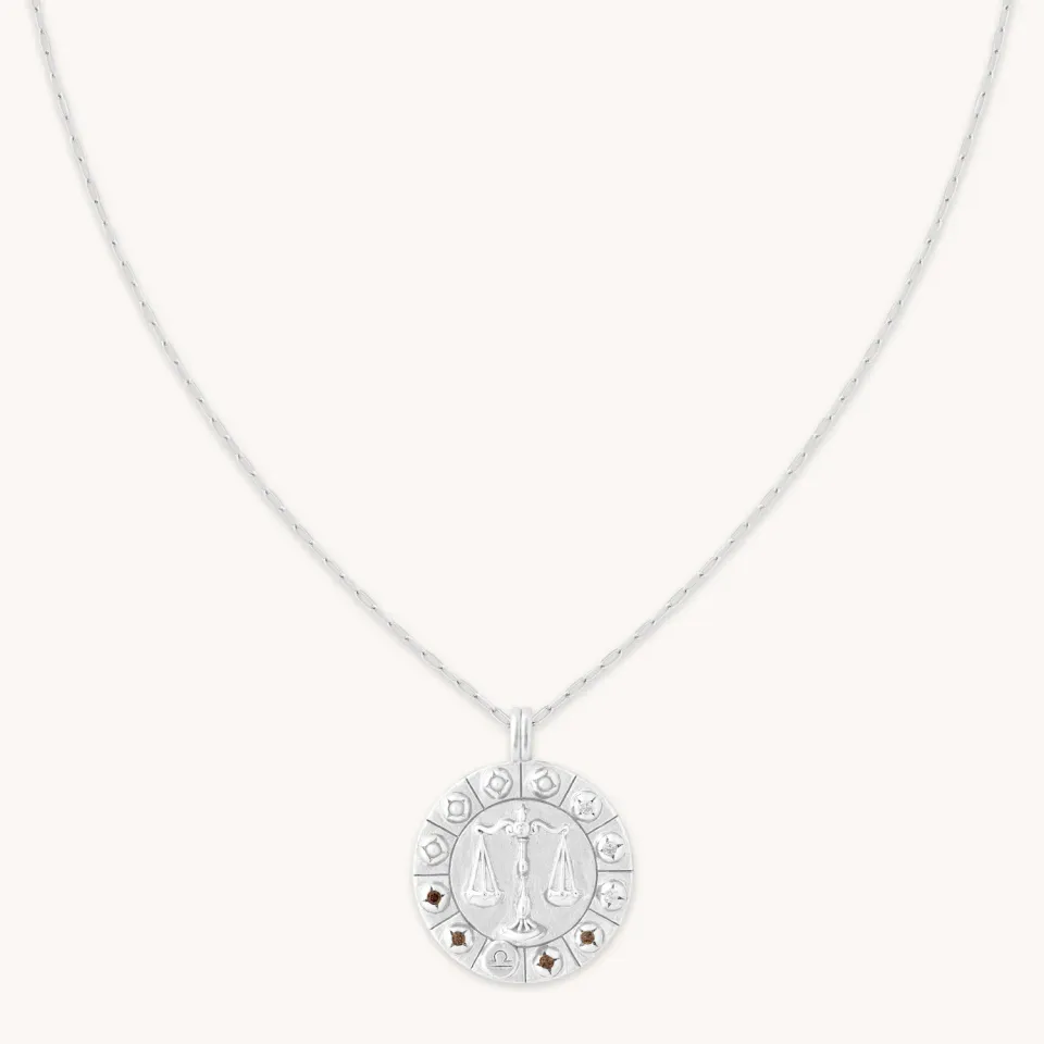 Astrid & Miyu Libra Bold Zodiac Collier Balance argent