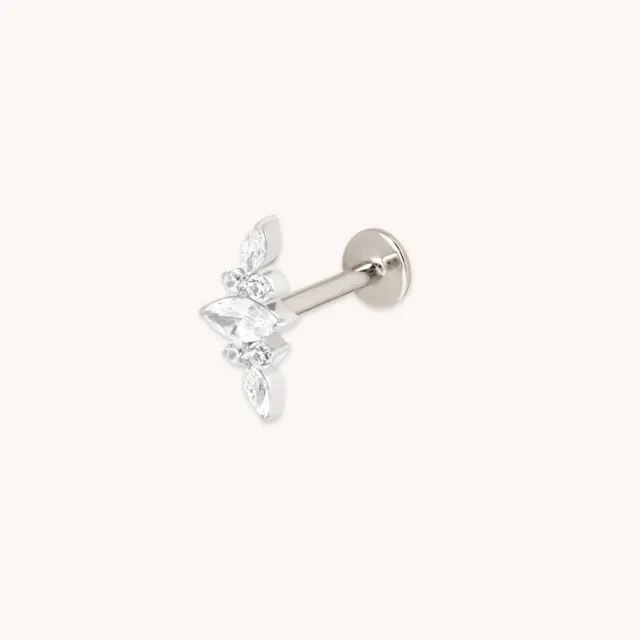 Astrid & Miyu Crystal Cluster piercing titane platine