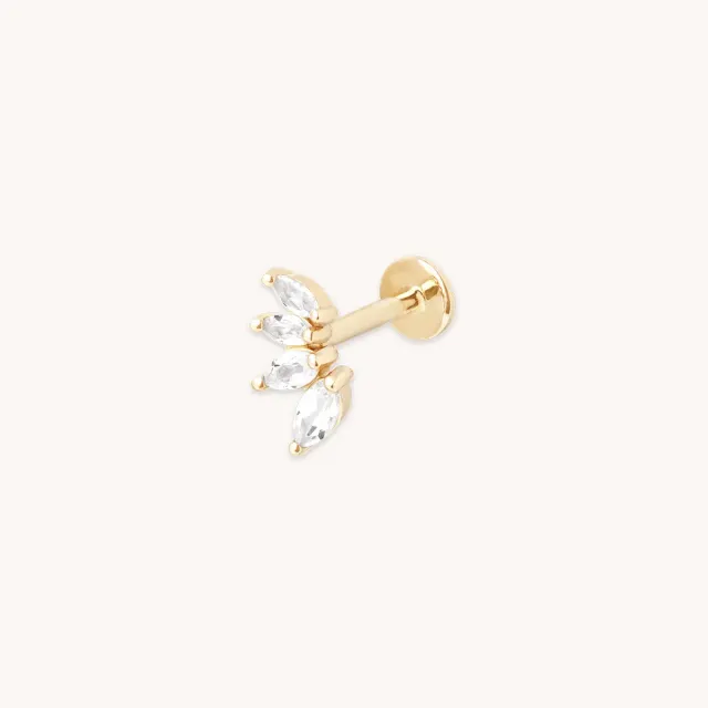 Astrid & Miyu Diamond Marquise Fan piercing or jaune