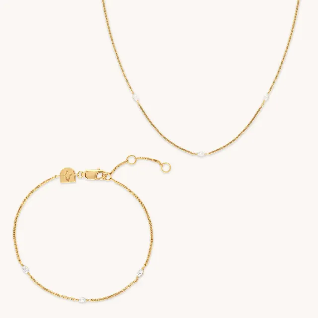 Astrid & Miyu Navette Crystal coffret bijoux doré cristal