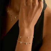 Astrid & Miyu Diamond Charm bracelet or blanc diamant