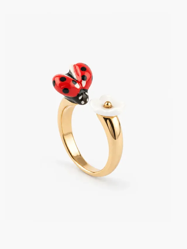 Nach Bijoux FaceToFace coccinelle bague ajustable dorée