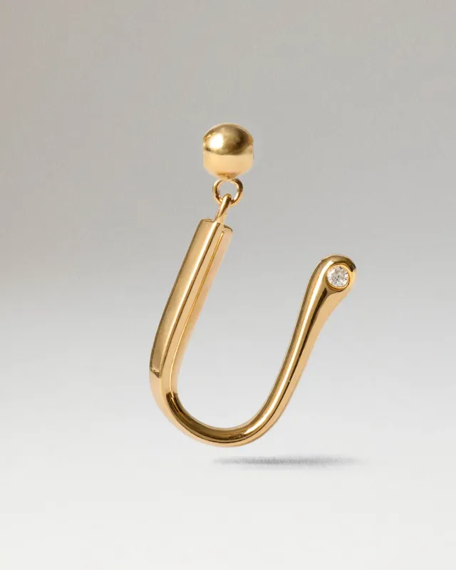 PDPAOLA Initial U charm doré lettre U