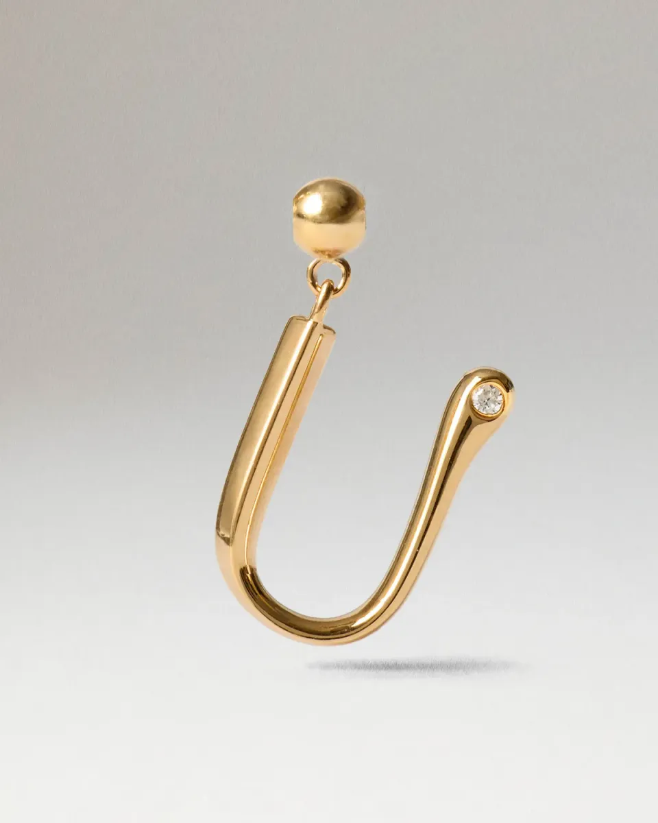 PDPAOLA Initial U charm doré lettre U