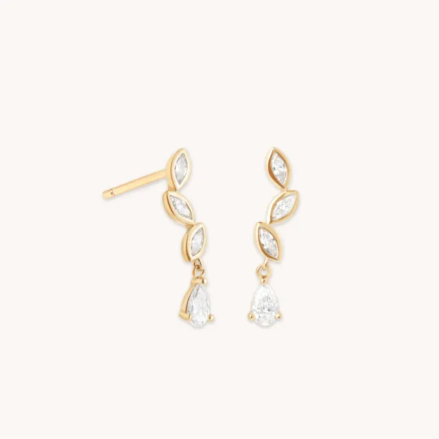 Astrid & Miyu Marquise clous goutte diamant or massif