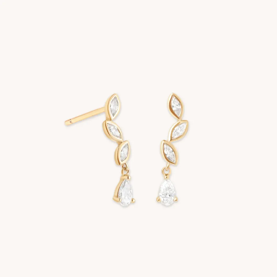 Astrid & Miyu Marquise clous goutte diamant or massif