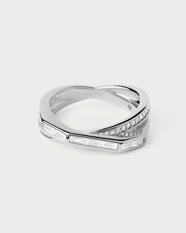 PDPAOLA Olivia bague argent zirconia blanc 6 mm