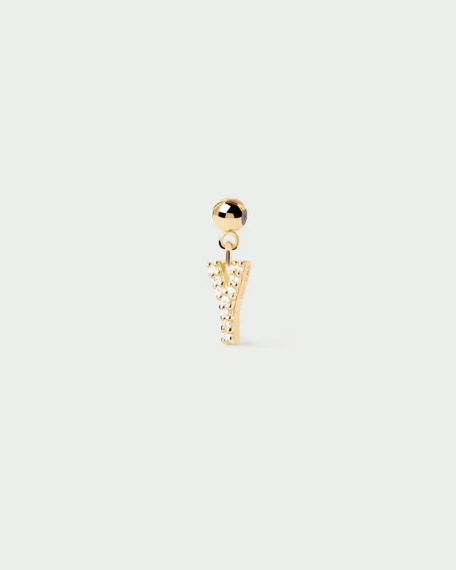 PDPAOLA Lettre Y charm doré zirconia