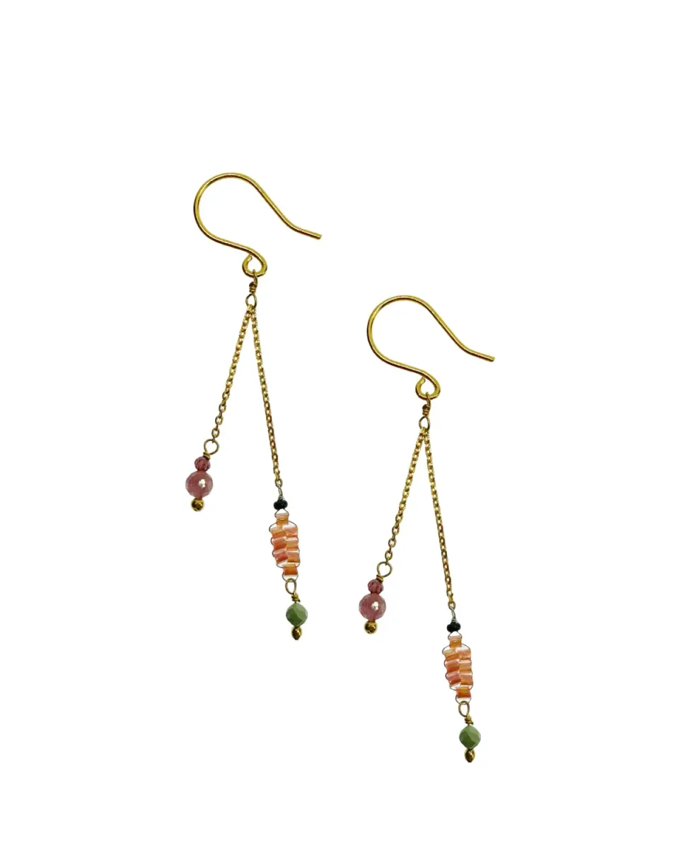 Le Fourbi de Capucine N31 boucles grenat turquoise