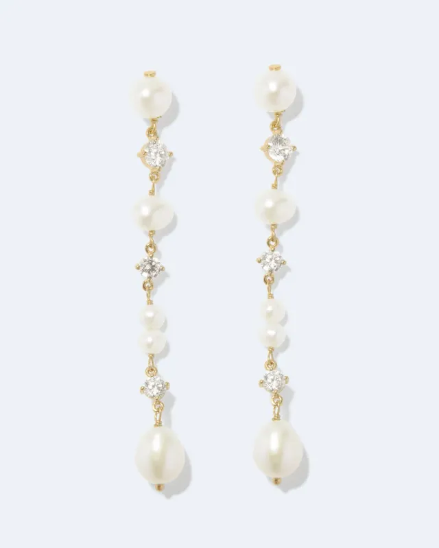 Completedworks Moontide boucles d'oreilles perle zirconia