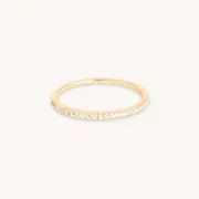 Astrid & Miyu Ridged Band bague or massif striée