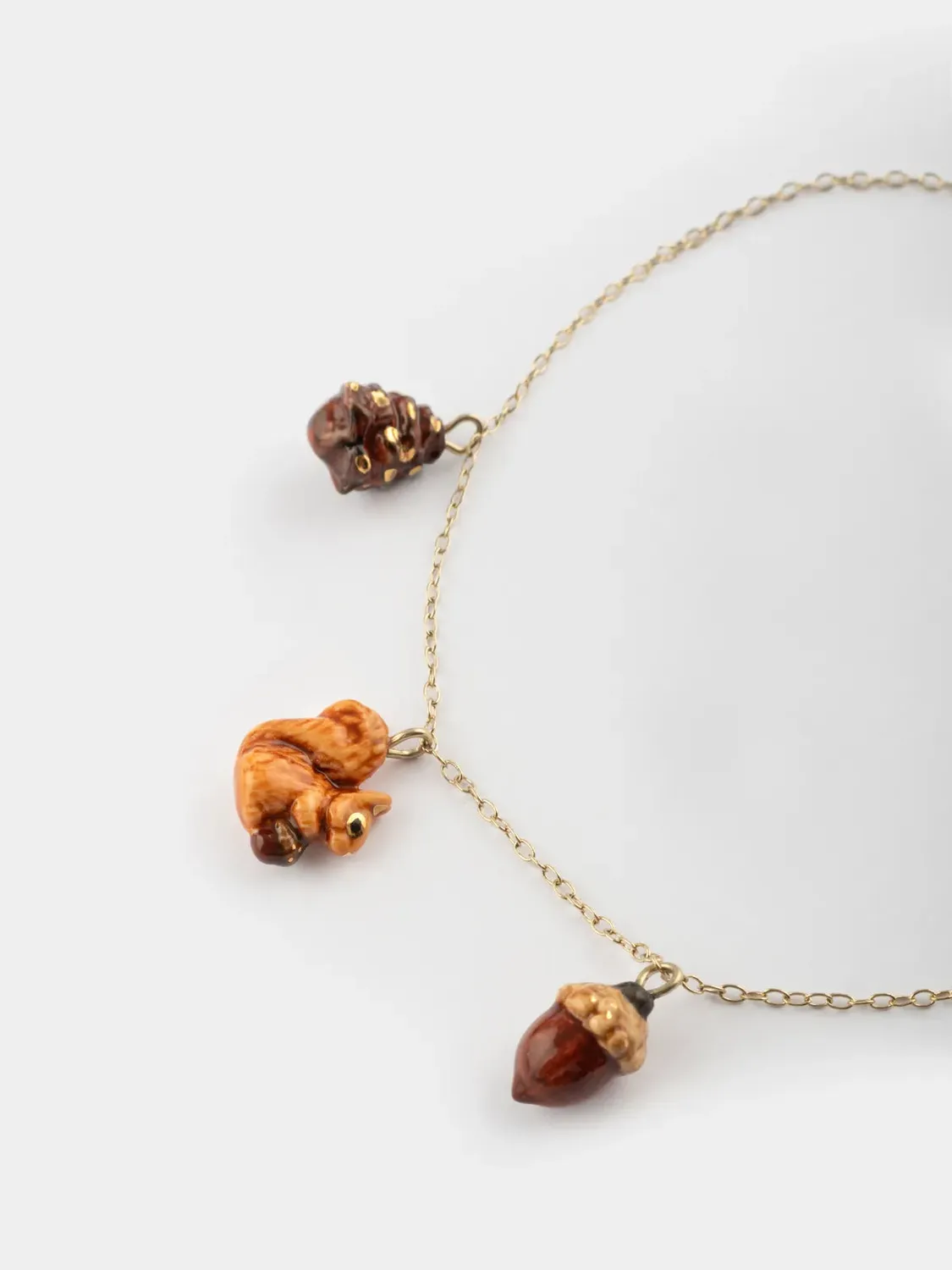 Nach Bijoux écureuil gland collier pin 44 cm
