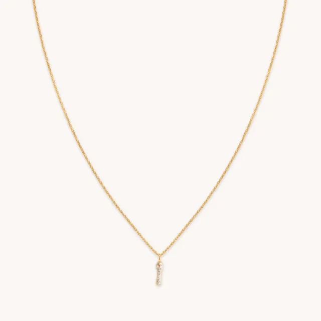 Astrid & Miyu Initial I collier pendentif pavé doré
