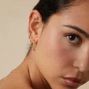 Astrid & Miyu White Topaz Marquise boucles or massif topaze