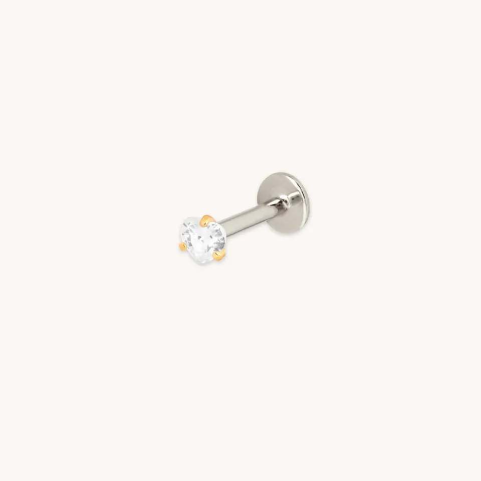 Astrid & Miyu Crystal Heart Titanium piercing cœur doré