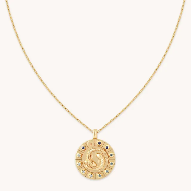 Astrid & Miyu Pisces Bold collier pendentif doré Poissons