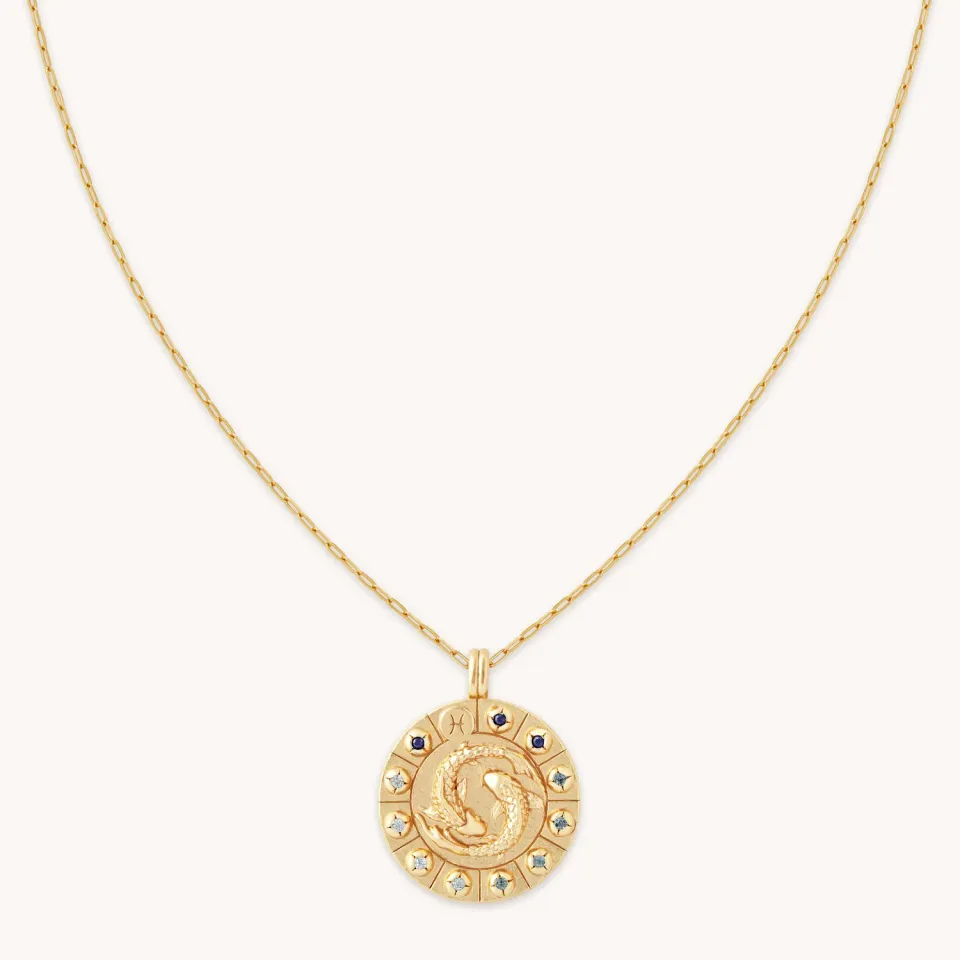 Astrid & Miyu Pisces Bold collier pendentif doré Poissons
