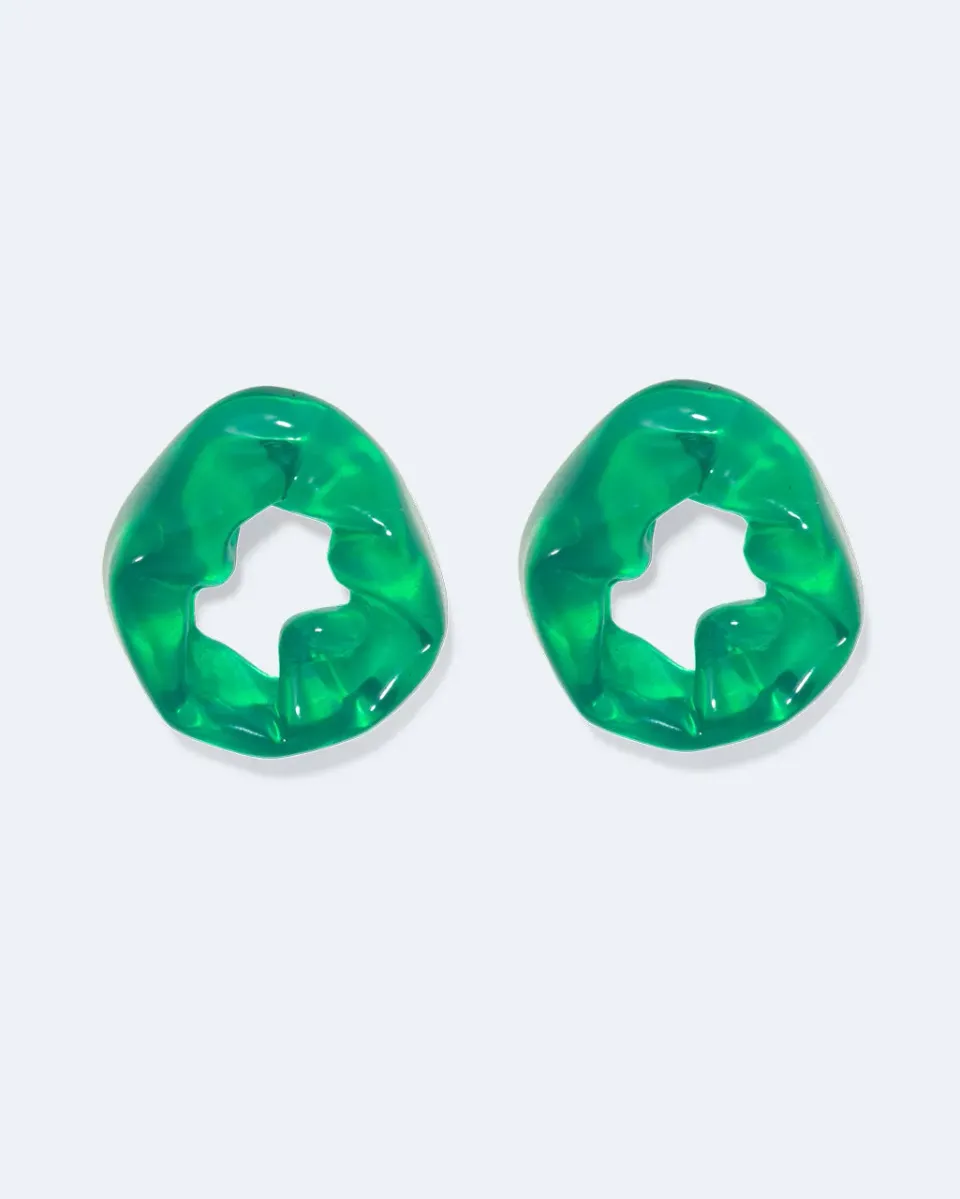 Completedworks Scrunch boucles résine verte vermeil or