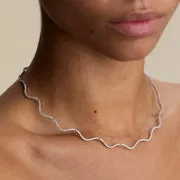 Astrid & Miyu Scalloped Tennis Chain collier argent