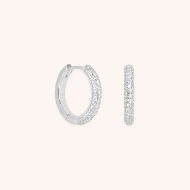 Astrid & Miyu Pavé Essential Small créoles argent pavé