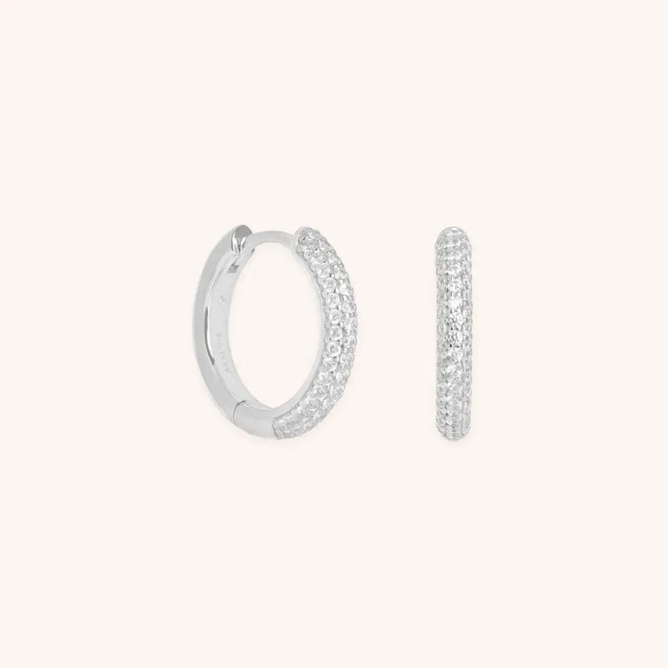 Astrid & Miyu Pavé Essential Small créoles argent pavé