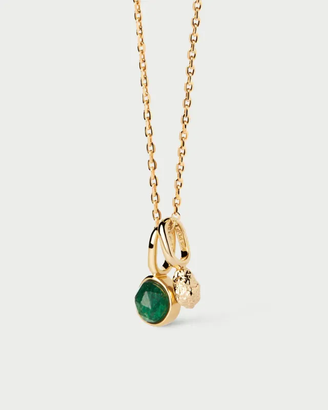 PDPAOLA Oasis collier plaqué or aventurine verte