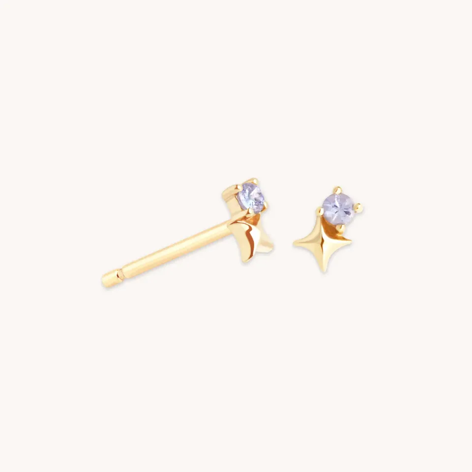 Astrid & Miyu December boucles tanzanite or massif