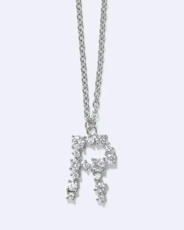 Completedworks Glitchy R collier pendentif rhodium