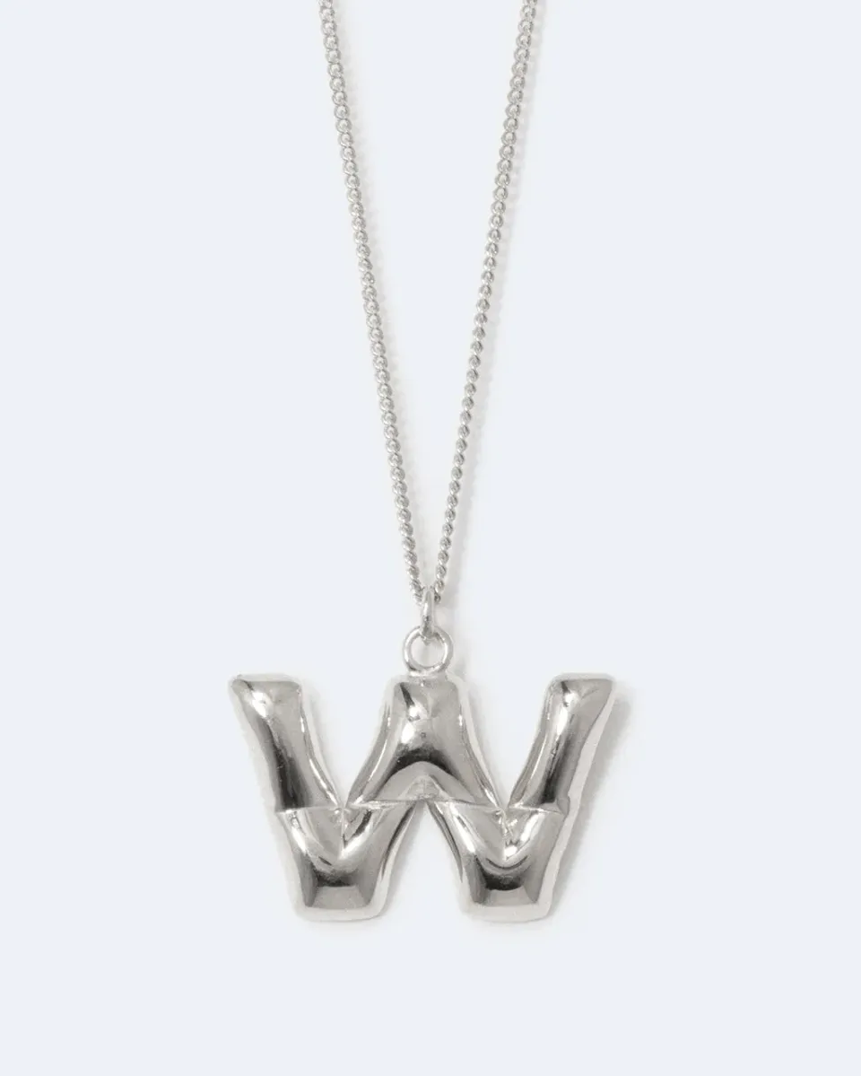 Completedworks Classicworks W collier argent initial