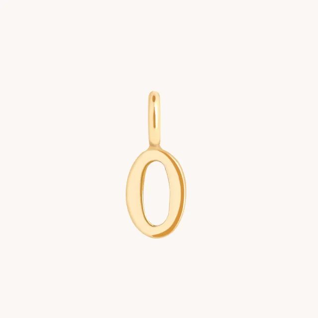 Astrid & Miyu 0 Charm breloque chiffre 0 or 9 carats